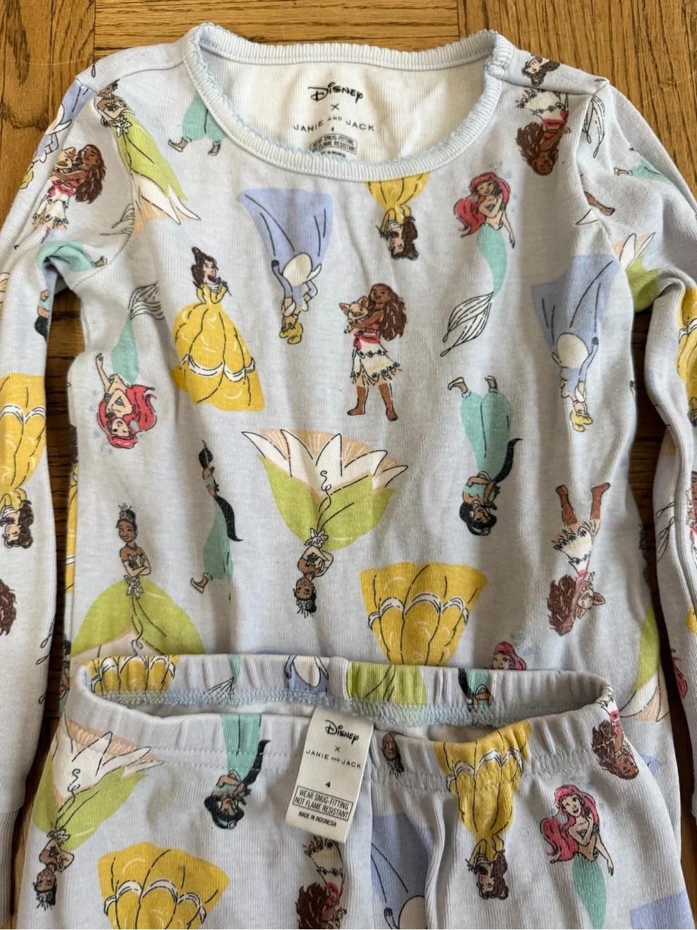 Janie and Jack Disney Princess Pajamas Size 4